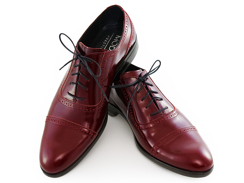 Bordowe lakierowane obuwie męskie - Adelaide T214