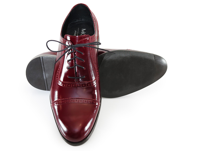 Bordowe lakierowane obuwie męskie - Adelaide T214