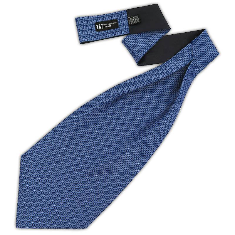 Niebieski/błękitny fular w geometryczny wzór F191