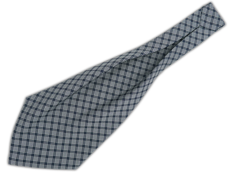 Granatowy fular we wzór - krata F196