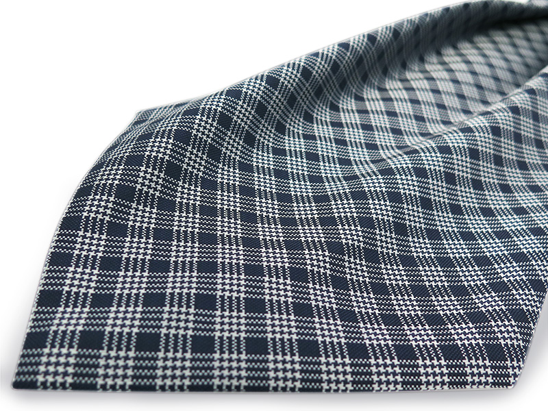 Granatowy fular we wzór - krata F196