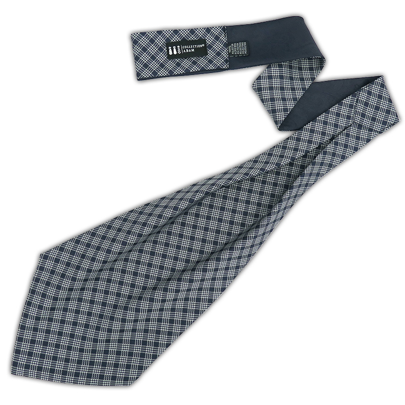 Granatowy fular we wzór - krata F196