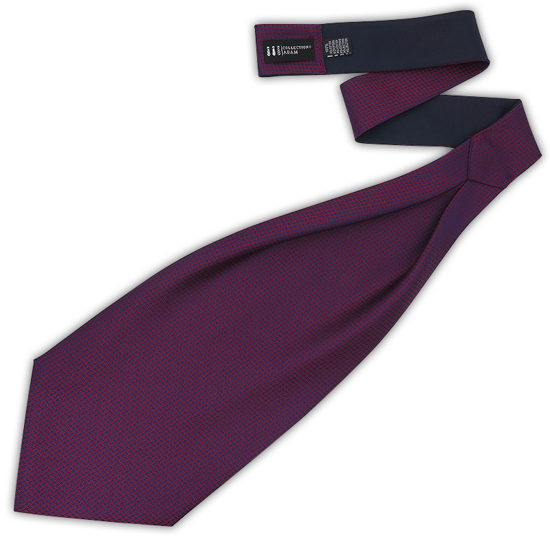 Bordowo-granatowy fular w jodełkę F218