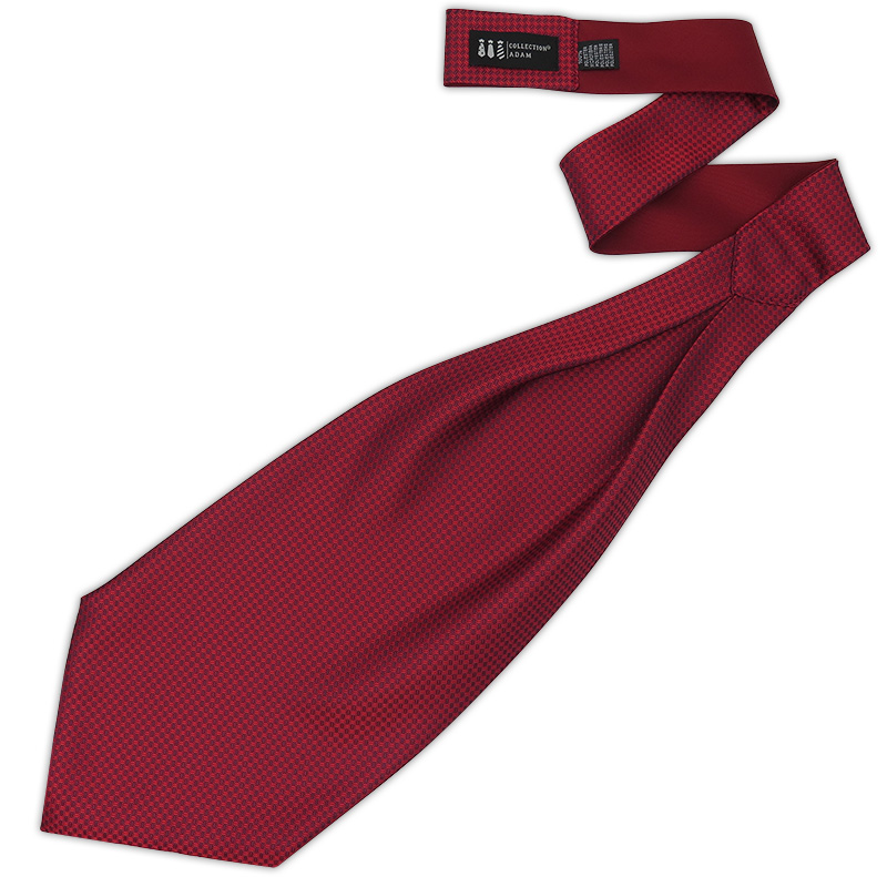 Bordowy/ciemnoczerwony fular w geometryczny granatowy wzór F220