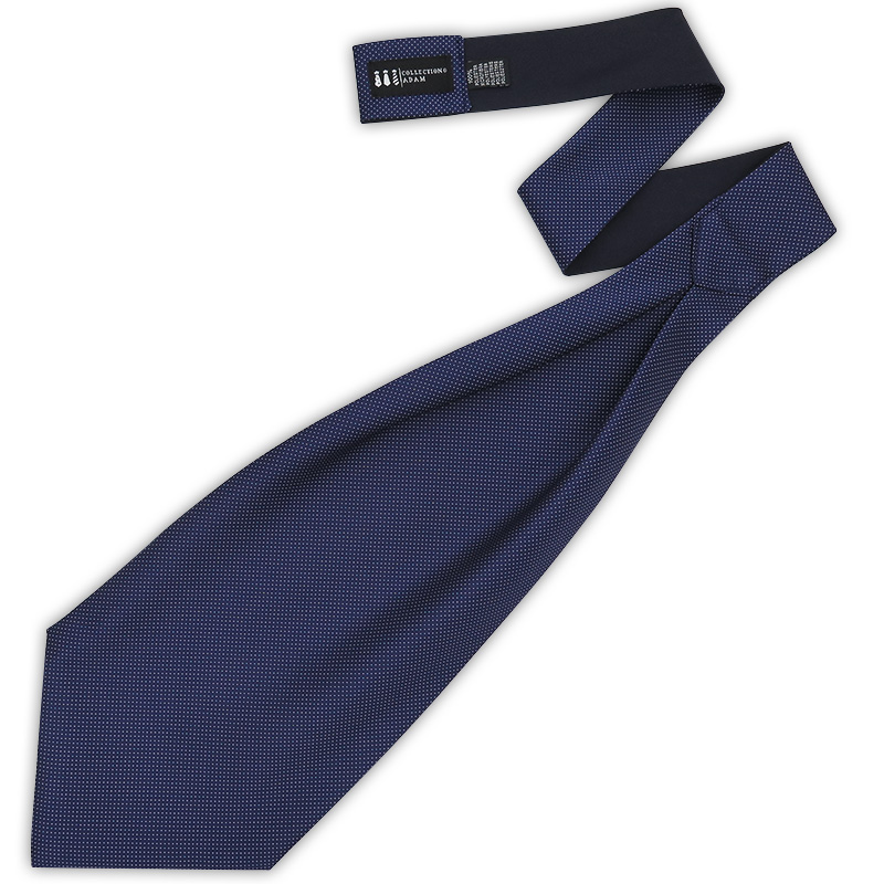 Granatowy fular w białe kropeczki F221