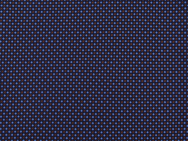 Granatowo-brązowy fular we wzór - kratka F227