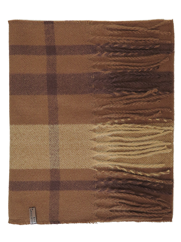 Szalik męski w kratę - camel R45