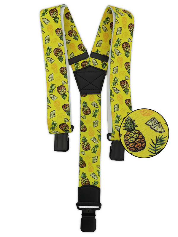 Żółte szelki męskie w ananasy SZ158