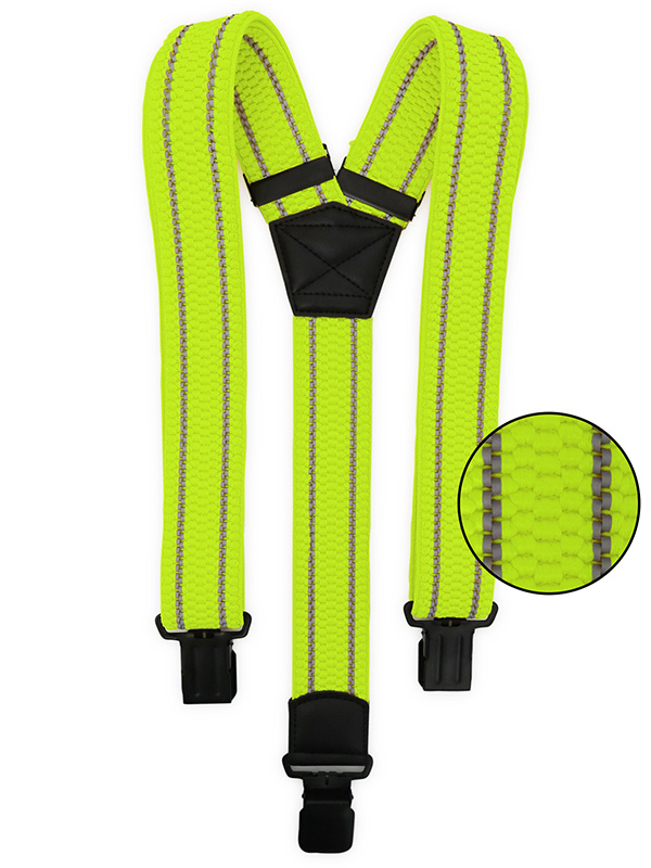 Neonowe odblaskowe szelki do spodni - baranek T90