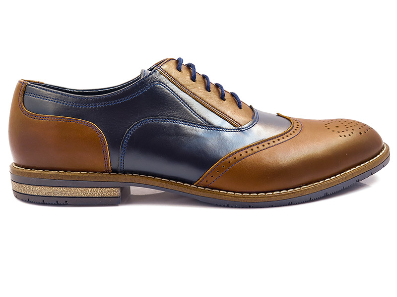 Granatowo-brązowe brogsy 103