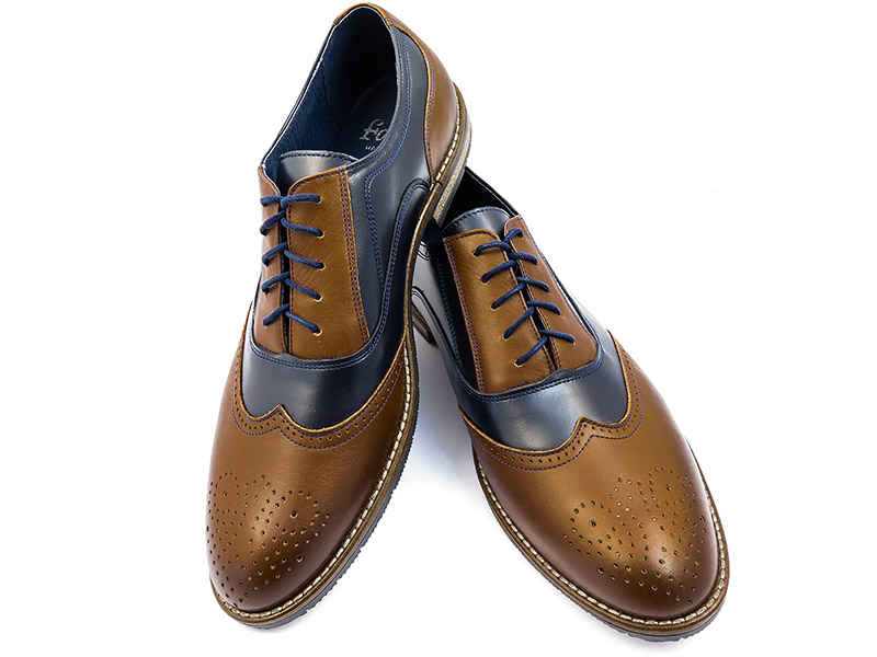 Granatowo-brązowe brogsy 103