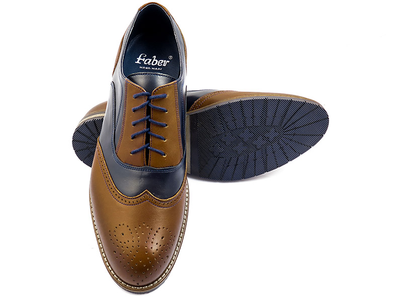 Granatowo-brązowe brogsy 103