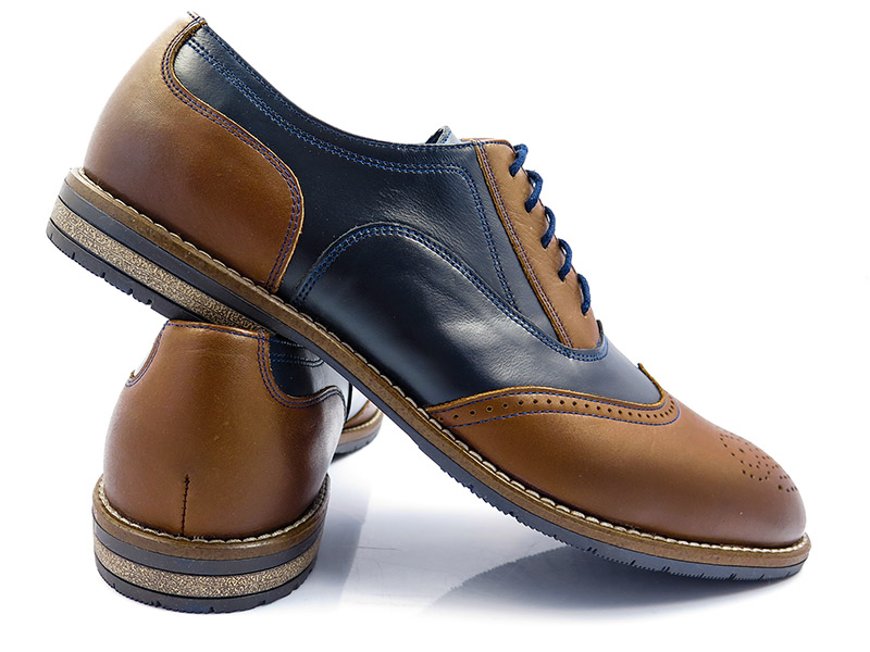 Granatowo-brązowe brogsy 103