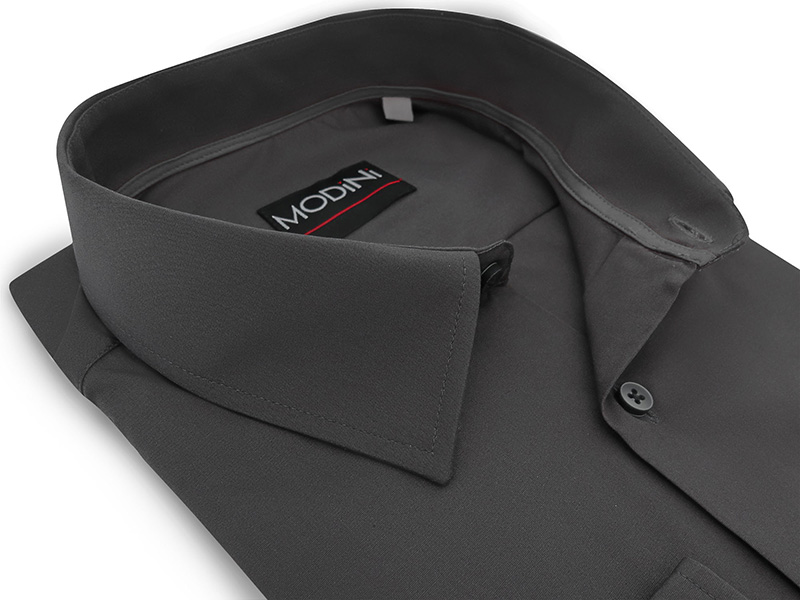 Grafitowa gładka koszula męska MODINI A66A