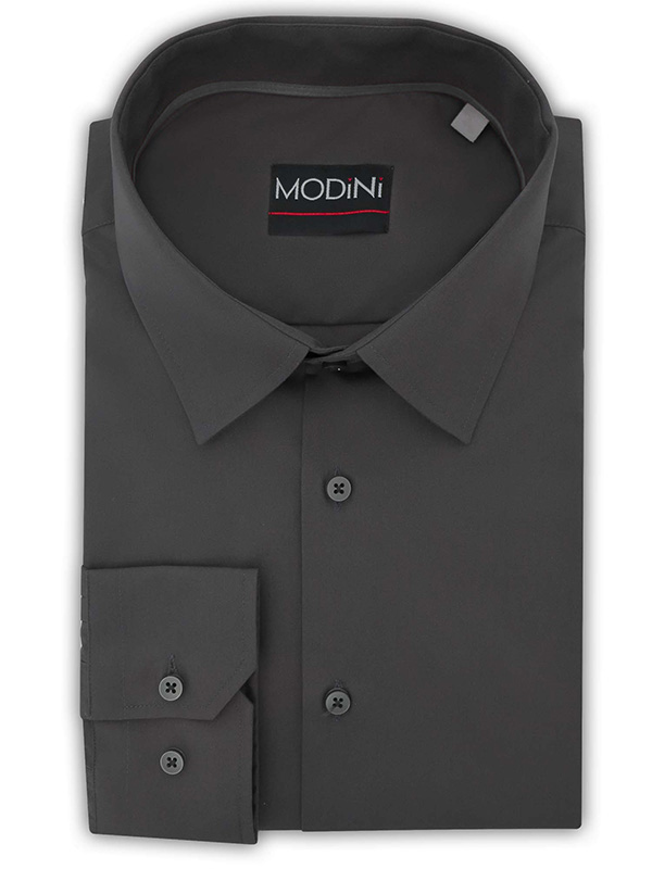 Grafitowa gładka koszula męska MODINI A66A