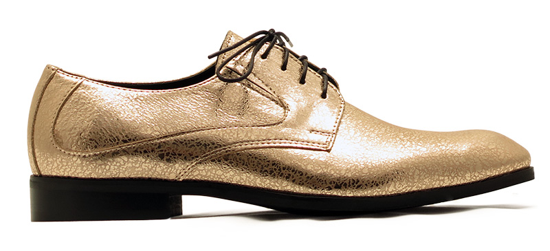 Unikatowe złote półbuty męskie - buty wizytowe Modini T226