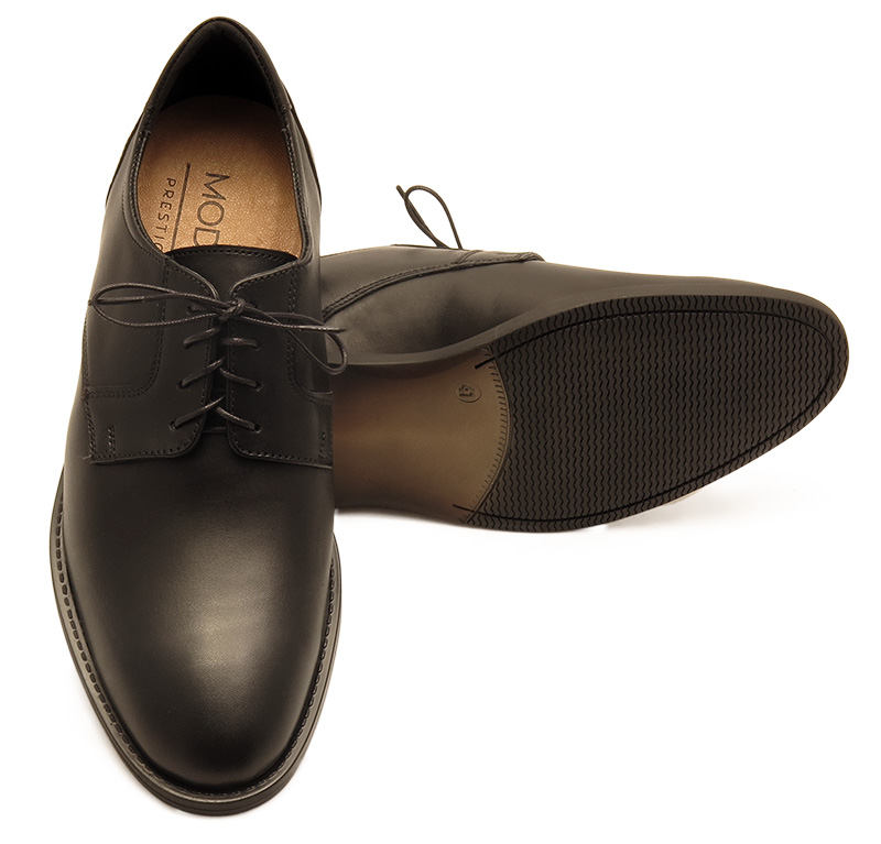 Czarne podwyższające eleganckie męskie +6cm T228