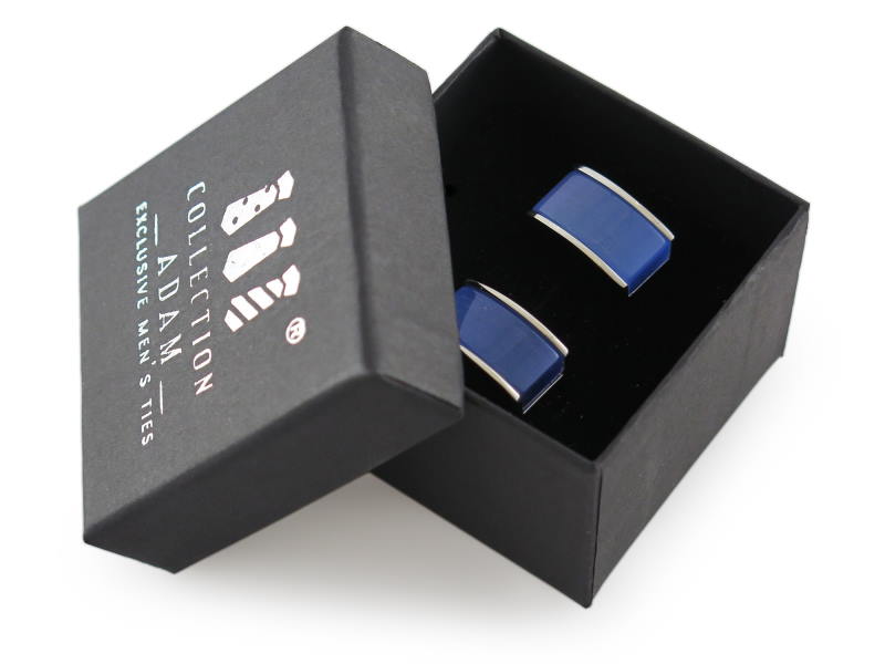 Niebieskie perłowe spinki do mankietów - A335