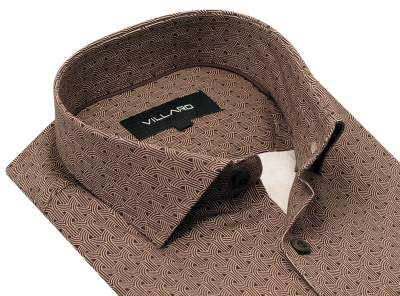 Brązowa / miedziana koszula męska VILLARO N015