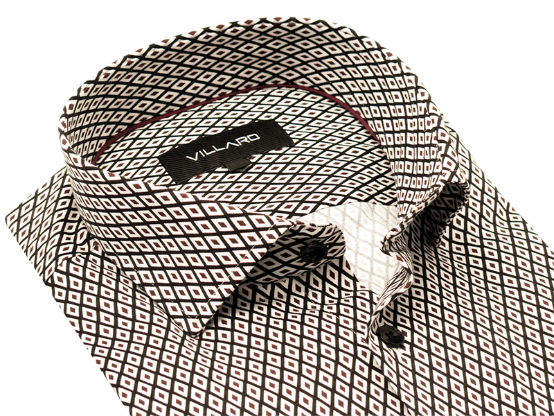 Elastyczna kolorowa koszula męska VILLARO w romby N061