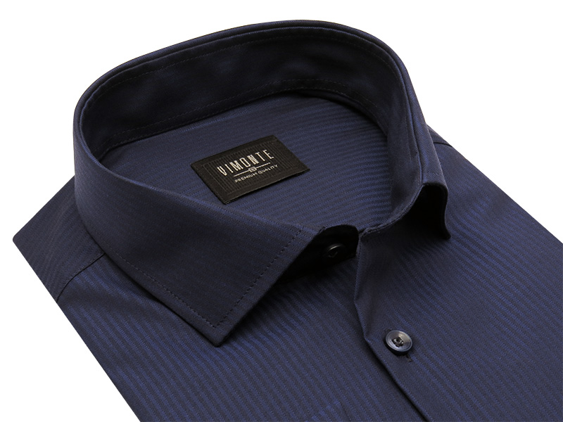 Granatowa koszula męska VIMONTE z mankietami na spinki 027