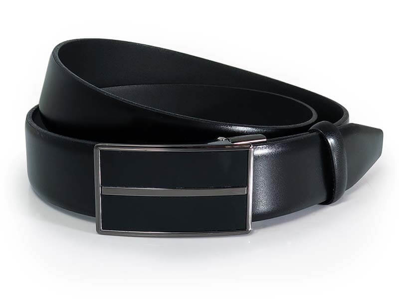 Czarny pasek męski z automatyczną klamrą KMG46