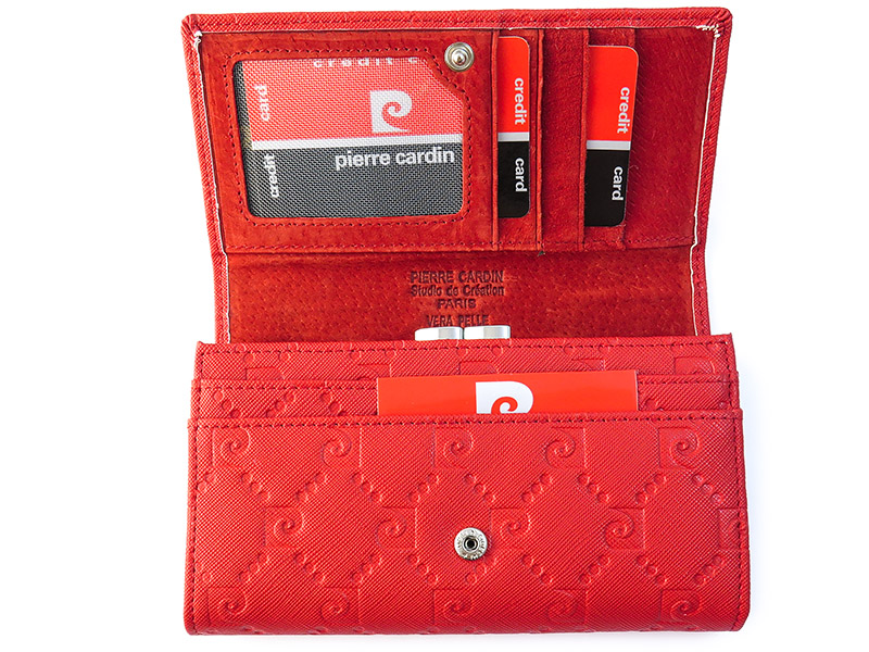 Czerwony portfel damski Pierre Cardin PFD10