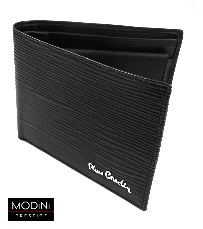 Czarny portfel skórzany ze wzorem PF3