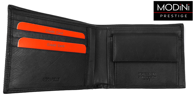 Czarny portfel skórzany ze wzorem PF3