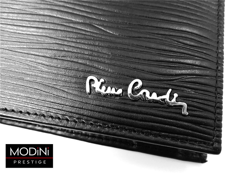 Czarny portfel skórzany ze wzorem PF3