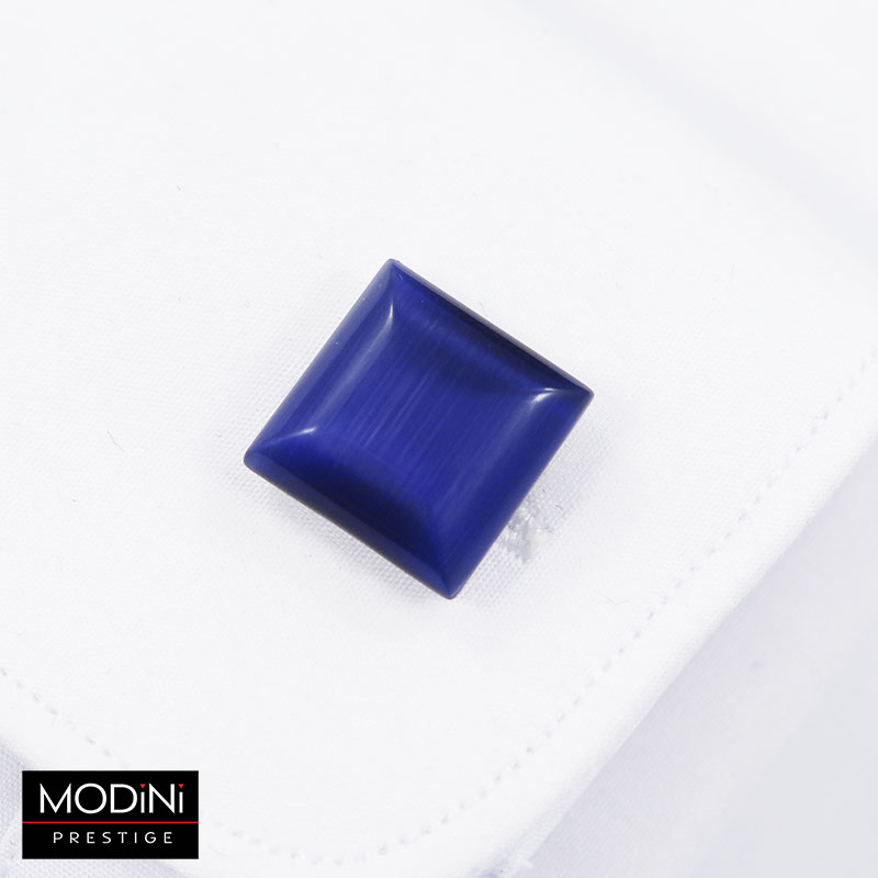 Granatowe kwadratowe spinki do mankietów A129