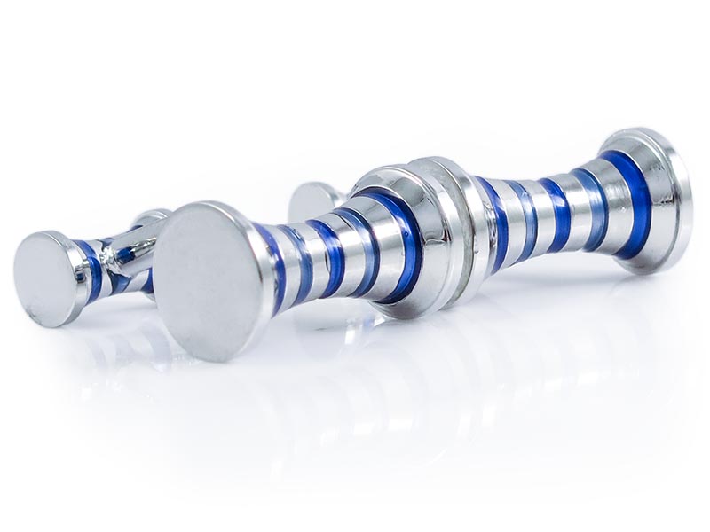 Srebrno-niebieskie spinki do mankietów A191