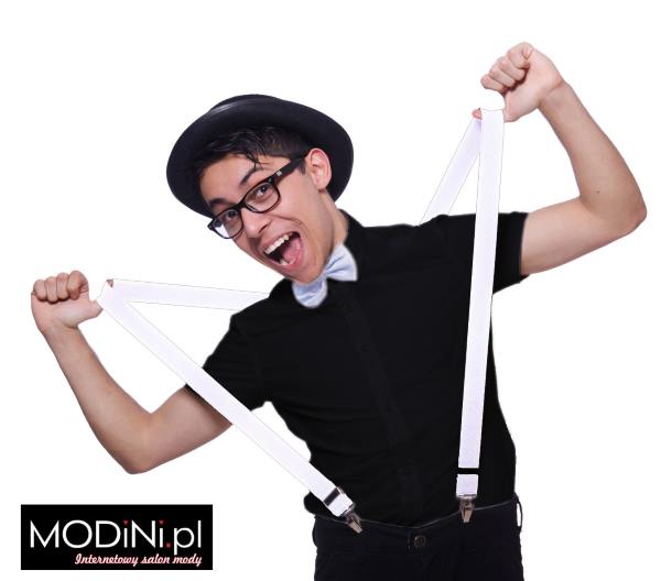 Białe szelki męskie